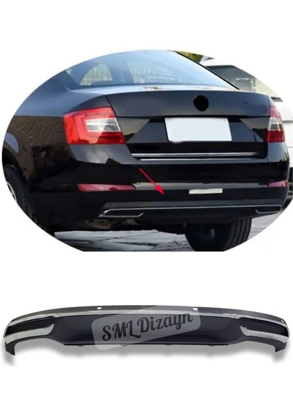 Skoda Octavia 2013-2020 Egzoz Difüzör-Difizör Plastik Octavia Arka-Tampon-Difizör-Ek-Rear-Diffuser