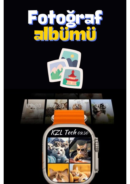 1 Yıl Watch 9 Hk9 Ultra 2 Max 2024 Yeni Versiyon Albüm, Kamera Izleme, Kulaklık Bağlanma(Kordon Hed fırsatları