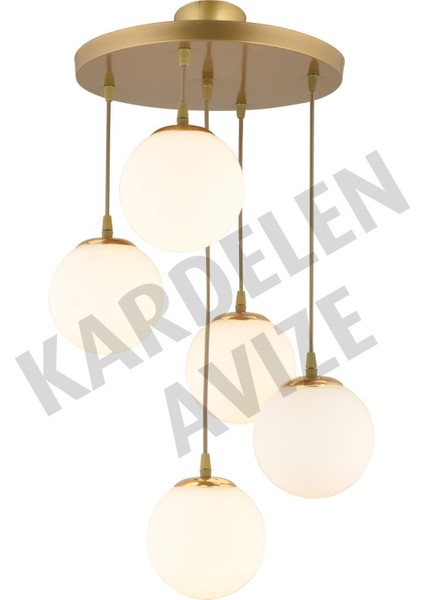 Sarkıt Tepsi Eskitme 5'li Beyaz Glop Camlı Lüks Avize modelleri