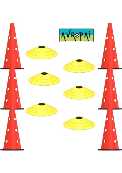 Futbol Delikli Antrenman Seti Huni ve Çanak Seti Eğitim Seti 42 cm Delikli Huni ve Çanak Set 6'lı
