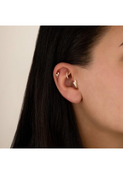 14 Ayar Altın Markis Taşlı Peri Tragus Piercing