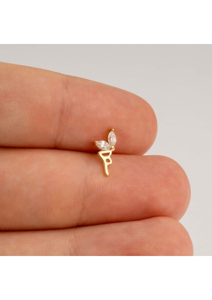 14 Ayar Altın Markis Taşlı Peri Tragus Piercing