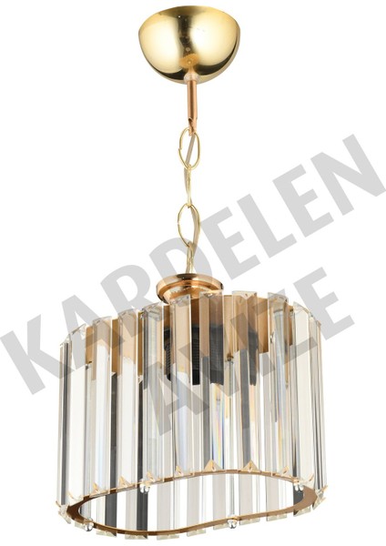 Kardelen Gold Tekli Z Kristal Taşlı Aşağı Bakan Lüks Avize