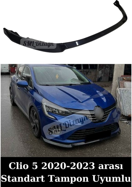 Clio 5 Ön Lip Ek 3 Parça Siyah Plastik 2020-2021-2022-2023 Clio-5-Ön-Tampon-Karlık-Lip-Ek