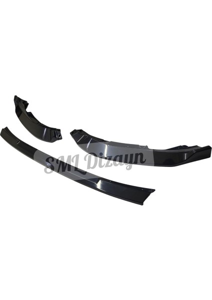 Clio 5 Ön Lip Ek 3 Parça Siyah Plastik 2020-2021-2022-2023 Clio-5-Ön-Tampon-Karlık-Lip-Ek modelleri