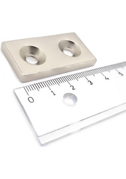 Neodyum Mıknatıs Köşeli Havşalı 40X20MM (Delik 11/5.2mm) Kalıklık 5mm 1 Adet fiyatları