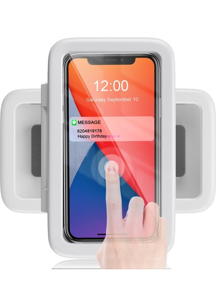 Duş Telefon Tutacağı Su Geçirmez 480 Döndürme Telefon Standı Kılıf Banyo Banyo Banyo Için Mutfak Duvarı Mirro iPhone 15 14 13 12 11 Plus Pro Max Xs Xr ile Uyumlu 6,8 Inç'e Kadar Cep Telefonu