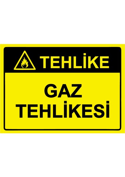 Tehlike Gaz Tehlikesi Uyarı Levhası Pvc 25X35 cm