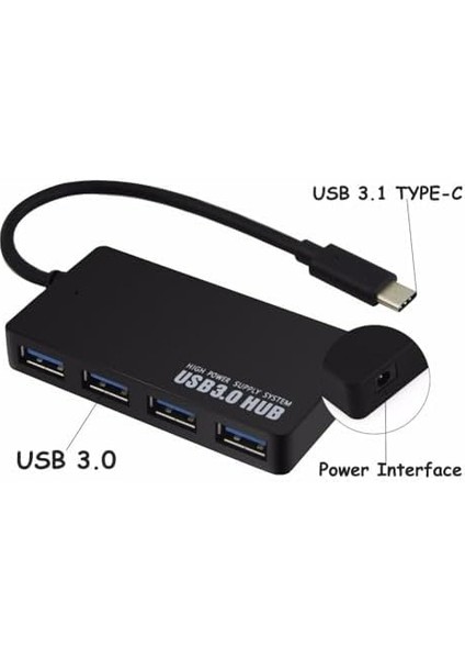Type C USB 3.1, 4xusb 3.0 Hub Çoklayıcı Dönüştürücü Switch Type C To USB Çevirici