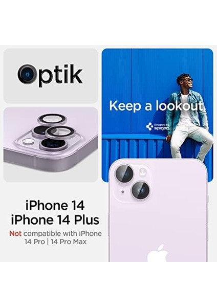 Apple iPhone 15 / 15 Plus / 14 / 14 Plus Kamera Lens Camı Koruyucu Glas. tr Ez Fit Optik Pro (2 Adet) Purple - AGL05603