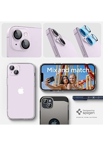 Apple iPhone 15 / 15 Plus / 14 / 14 Plus Kamera Lens Camı Koruyucu Glas. tr Ez Fit Optik Pro (2 Adet) Purple - AGL05603