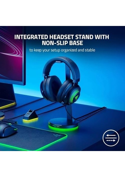 Base Station V2 Chroma - USB Hub'lı ve Rgb Aydınlatmalı Kulaklık Standı (7.1 Surround Sesli USB Hub, Entegre Kulaklık Tutucu, Kaymaz Stand, Chroma Rgb) Siyah