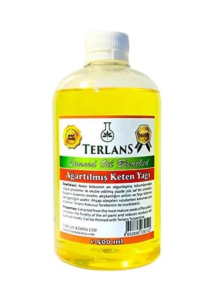 Keten Yağı Resim Yağı Ahşap Koruyucu 500 ml Linseed Oil