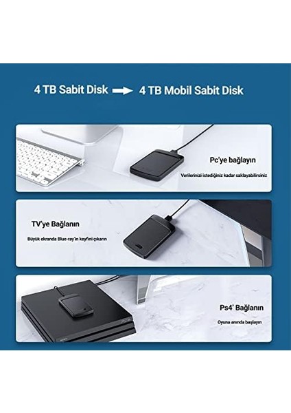 Usb3.0 2.5 Inç HDD SSD Harici Slim Harddisk Kutusu, 2020U3-BK, Siyah