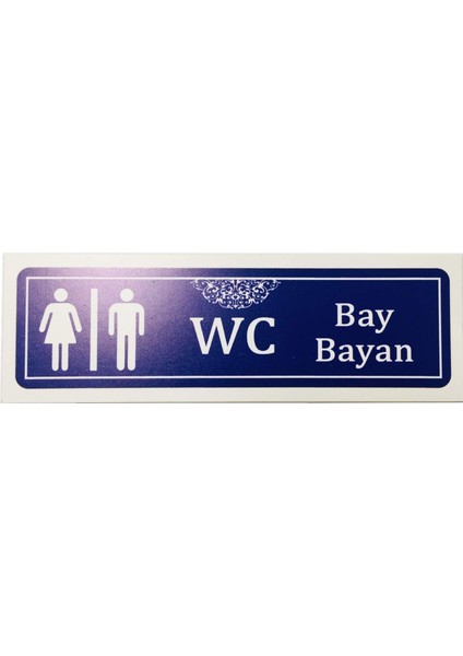 Bay Bayan Wc Yazılı Kapı Isimliği, Bay Bayan Wc Yönlendirme Levhası (Bay Bayan Wc)
