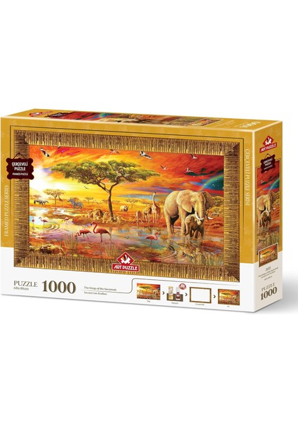 Puzzle Savana'nın Kralları 1000 Parça Çerçeveli Puzzle