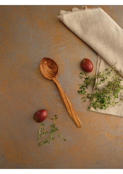 Ahşap Zeytin Ağacı El Yapımı Kaşık 29 cm