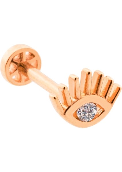 14 Ayar Altın Uzun Kirpikli Göz Minimal Tragus Piercing
