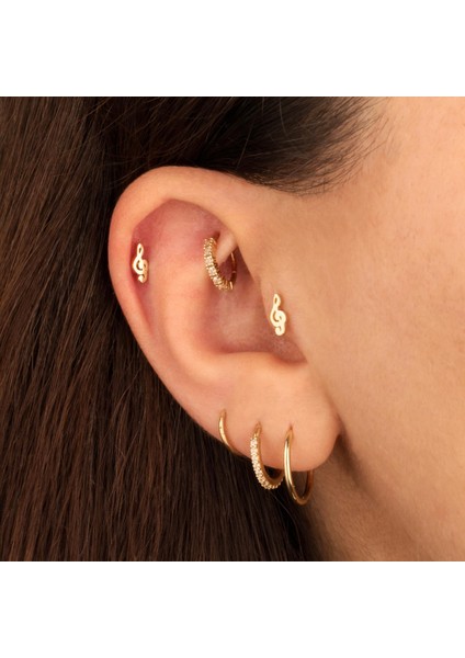 14 Ayar Altın Sol Anahtarı Minimal Tragus Piercing fiyatları