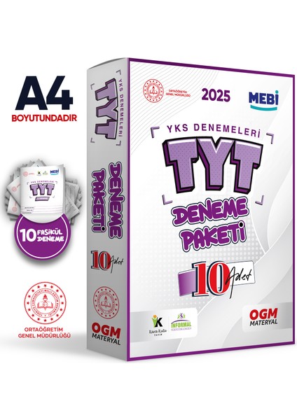 2025 Ösym Yks-Tyt Mebi Ogm Deneme Paketi Güncel 10lu Fasikül Set (Online Seri Deneme Paketi)