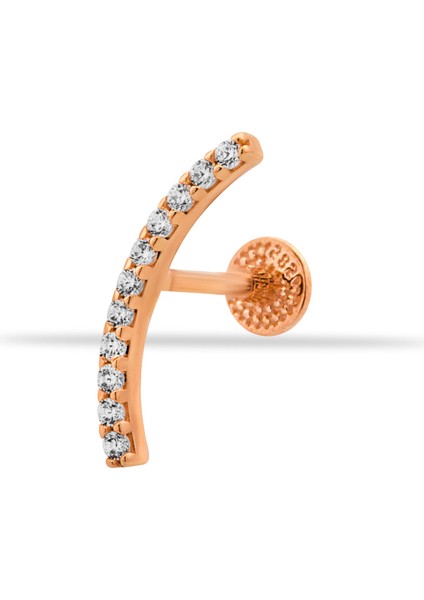 14 Ayar Altın 11 Taşlı Minimal Tragus Piercing