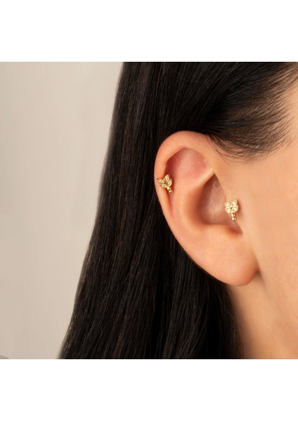 14 Ayar Altın Taşlı Minimal Tragus Piercing fiyatları