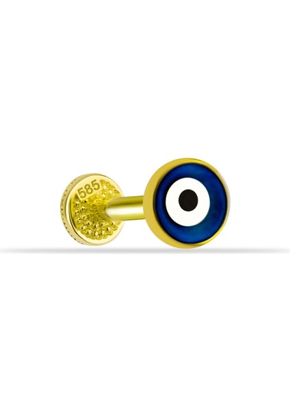 14 Ayar Altın Nazar Boncuk Tragus Piercing