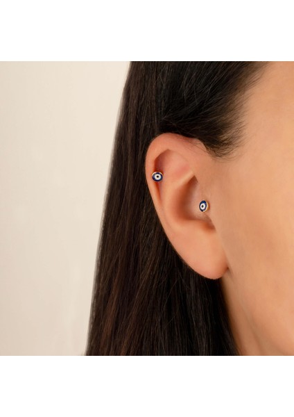 14 Ayar Altın Nazar Boncuk Tragus Piercing