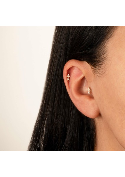 14 Ayar Altın Damla Minimal Tragus Piercing