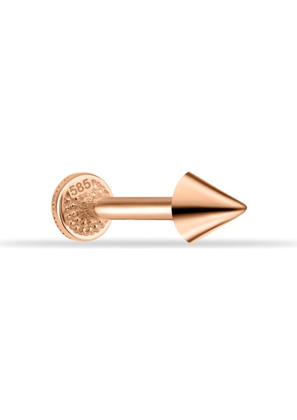 14 Ayar Altın Diken Motifli Minimal Tragus Piercing
