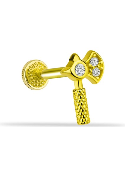 14 Ayar Altın Balta Tragus Piercing