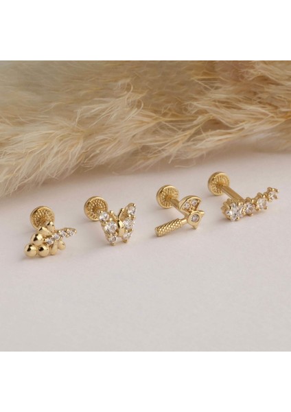 14 Ayar Altın Balta Tragus Piercing