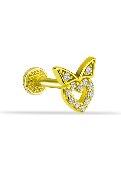 14 Ayar Altın Kalp Tragus Piercing