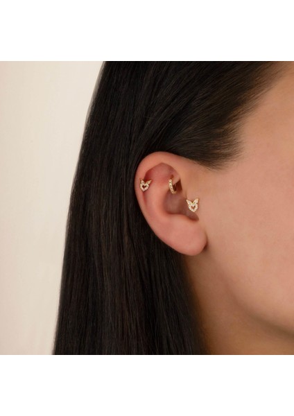 14 Ayar Altın Kalp Tragus Piercing