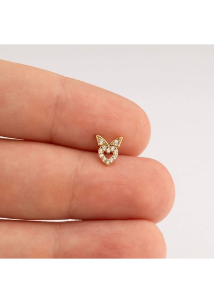 14 Ayar Altın Kalp Tragus Piercing
