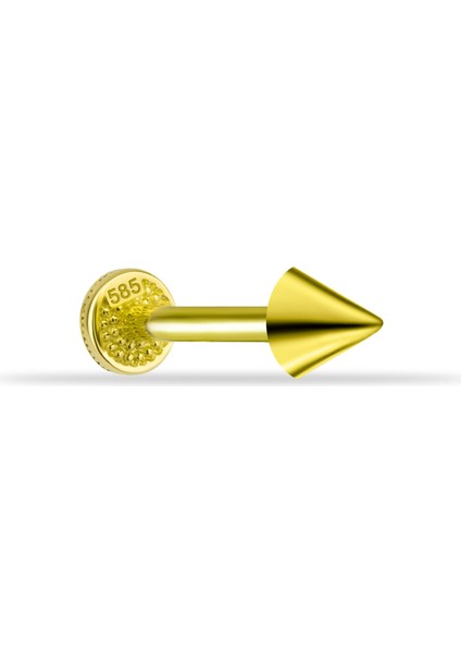14 Ayar Altın Diken Motifli Minimal Tragus Piercing