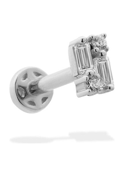 14 Ayar Altın Taşlı Minimal Tragus Piercing