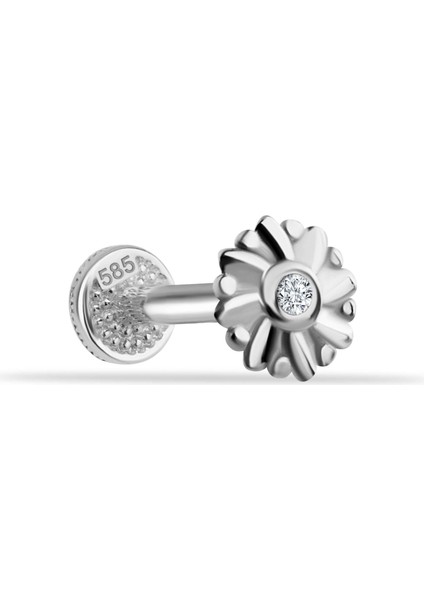 14 Ayar Altın Çiçek Tragus Piercing