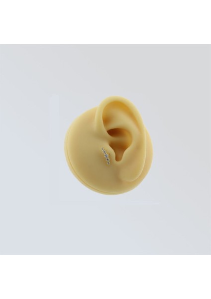 14 Ayar Altın 5 Taşlı Minimal Tragus Piercing