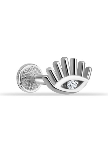 14 Ayar Altın Uzun Kirpik Minimal Tragus Piercing