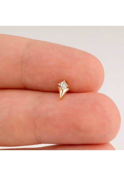 14 Ayar Altın Zarafet Iğnesi Tragus Piercing