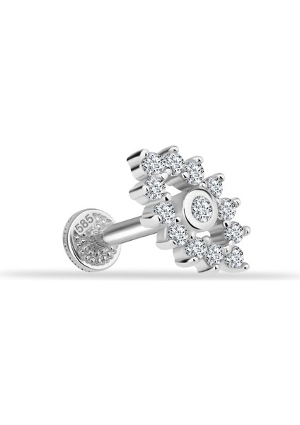 14 Ayar Altın Taşlı Göz Tragus Piercing