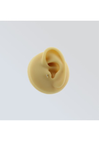 14 Ayar Altın Baget Taşlı Minimal Tragus Piercing