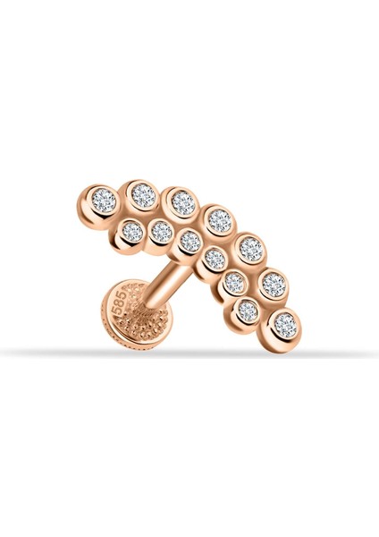 14 Ayar Altın 13 Taşlı Tragus Piercing
