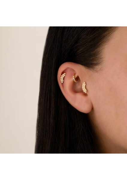 14 Ayar Altın 13 Taşlı Tragus Piercing