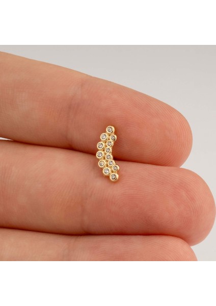 14 Ayar Altın 13 Taşlı Tragus Piercing