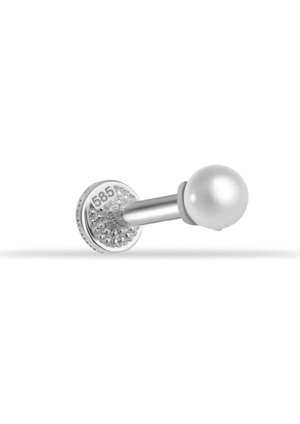 14 Ayar Altın Incili Tragus Piercing
