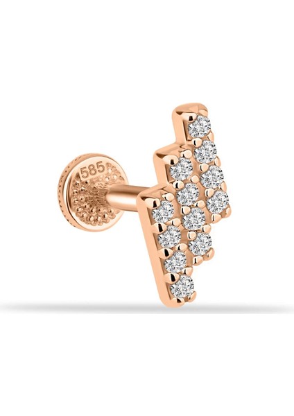 14 Ayar Altın Zikzak Tragus Piercing