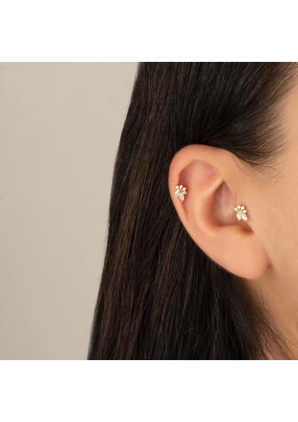 14 Ayar Altın Papillon Minimal Tragus Piercing
