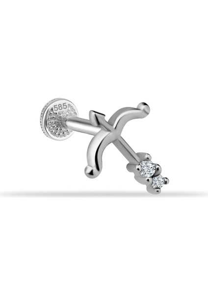 14 Ayar Altın Ok Tragus Piercing